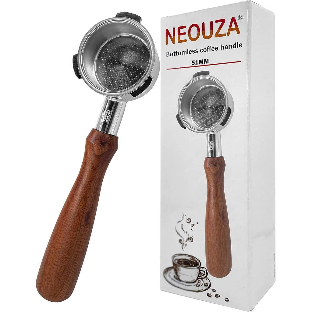 Portafilter sem fundo NEOUZA de 51mm compatível com máquinas de café expresso Gevi, Yabano, Hamiltion Beach, Farberware,