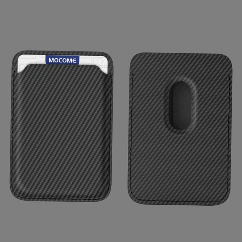 carteira magsafe Porta-cartões magnético com padrão de fibra de carbono Kevlar ultrafino adequado para Huawei Samsung Go