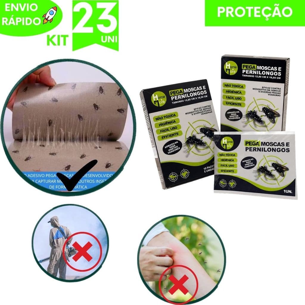 Kit Folha Adesiva Pega Mosca Pernilongos Cola Armadilha Pescaria Mosqueteira Segura e Eficiente Proteção Caçar Camping