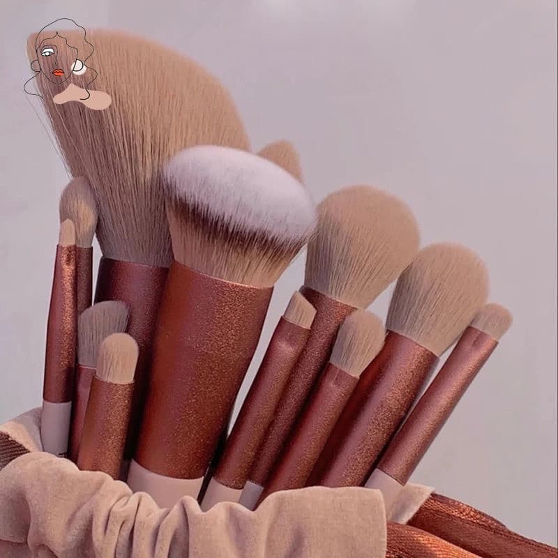 13 Peças Pincéis De Maquiagem Macios Conjunto De Blush Powder Eyeshadow Pincel Kabuki Ferramenta De Beleza