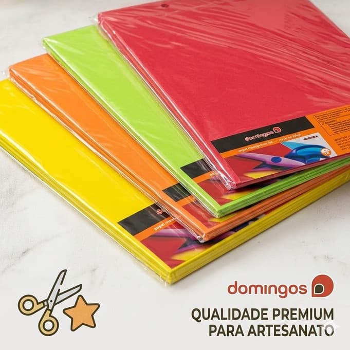 Kit Com Papéis EVA A4 Glitter ou Liso Decoração Várias Cores
