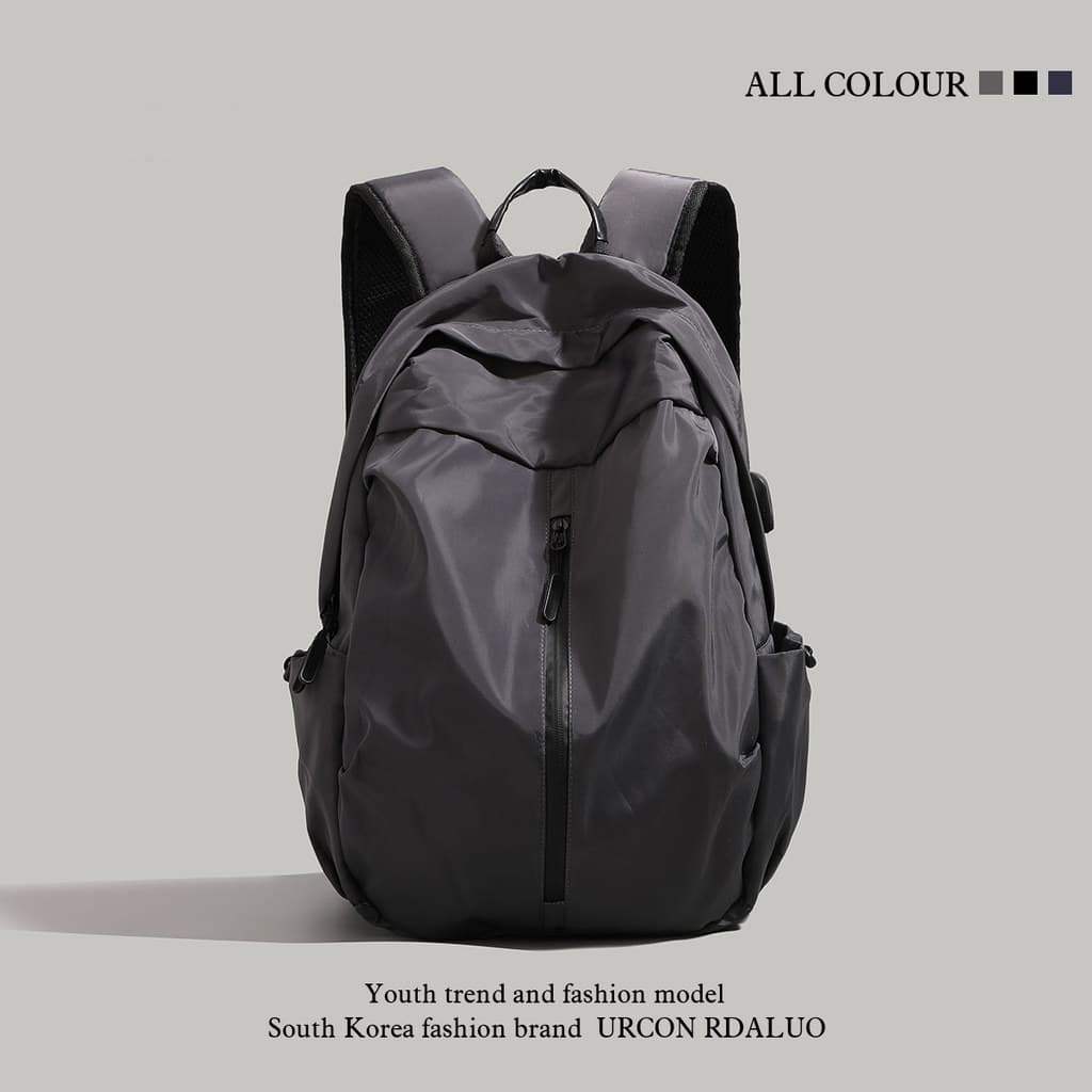 Mochila alemã de grande capacidade, simples, cor sólida, bolsa escolar para estudantes, computador, unissex, leve, bolsa
