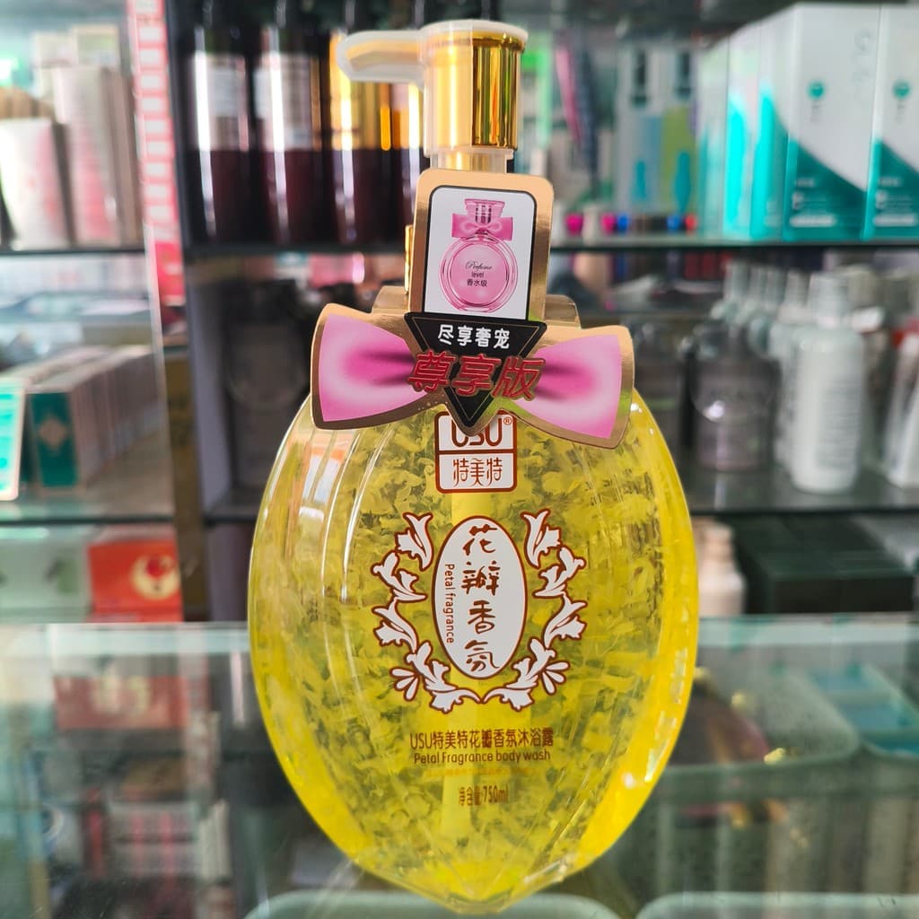 USU tema pétala fragrância Gel de banho 750ml hidratante hidratante pele rejuvenescedor fragrância de longa duração corp