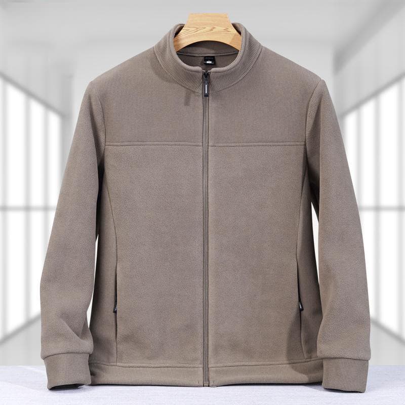 Jaqueta masculina primavera outono novo estilo Casual costura jaqueta de lã Polar meia-idade pai idoso ao ar livre jaque