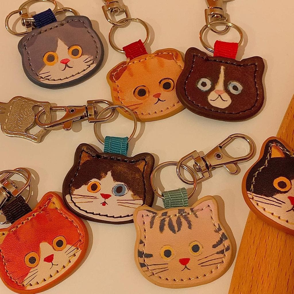 Ins criativo ECOUTE gato chaveiro saco pingente anel bonito carro pequeno pingente casal presente