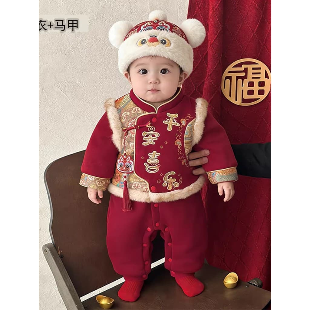 Roupas de ano novo bebê recém-nascido festivo adeus roupas de inverno macacão roupas de ano novo bebê roupas de inverno