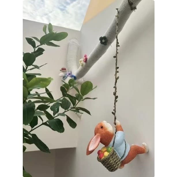 Coelho de escalada pingente pequeno Animal pendurado ornamentos casa tubo capa ornamentos feios pátio paisagismo árvore