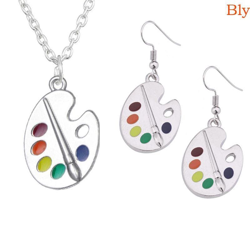 Bly Fashion Paleta Colorida Gancho Brincos Colar Kit Joias Para Feminino