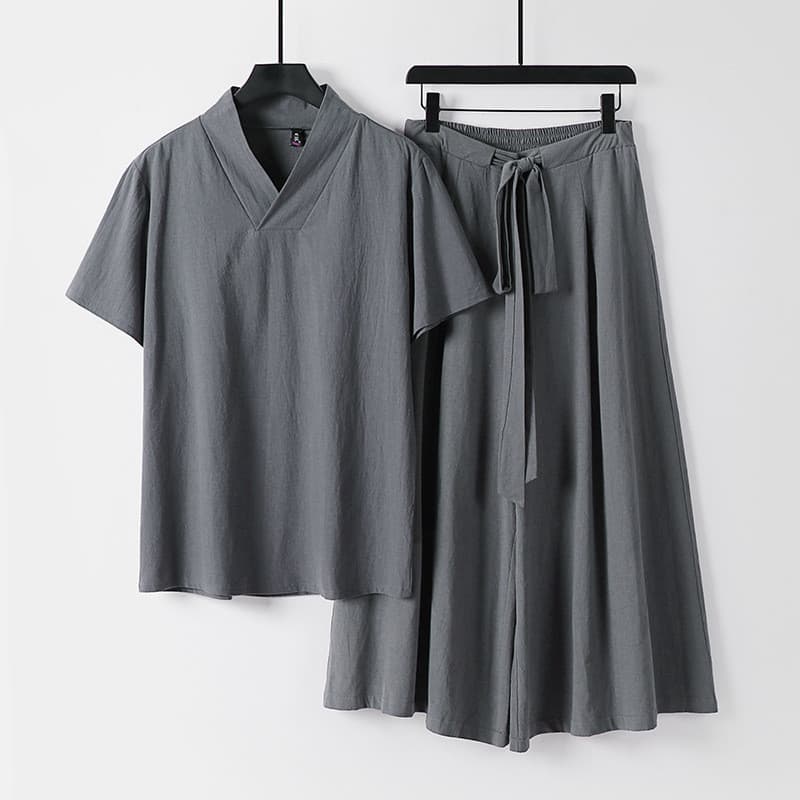 Terno de chá estilo chinês masculino terno Zen