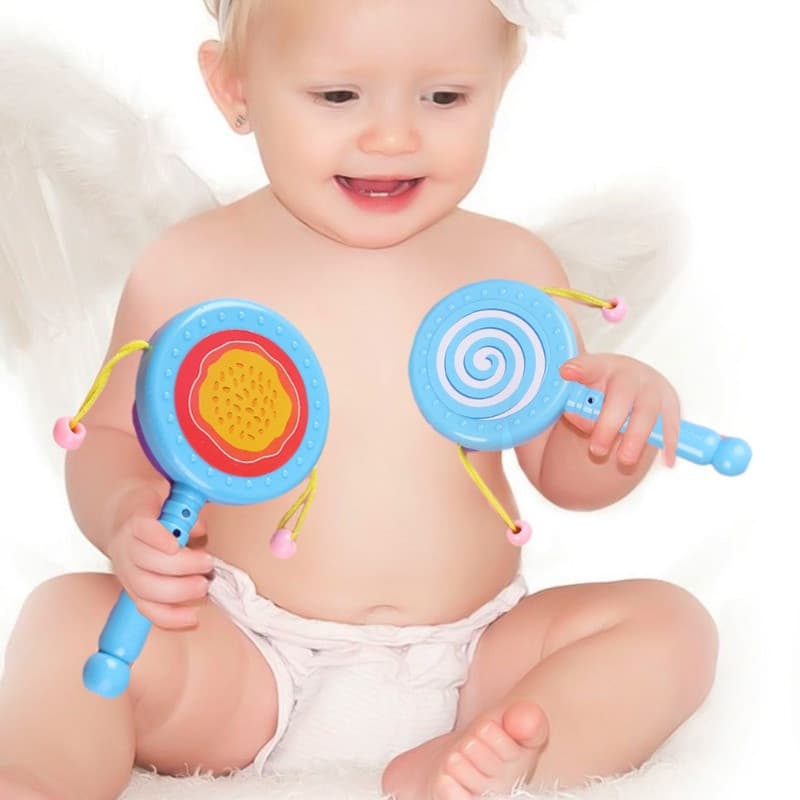 Brinquedos musicais educativos para a primeira infância/brinquedos de tambor infantil/chocalhos de mão para recém-nascid