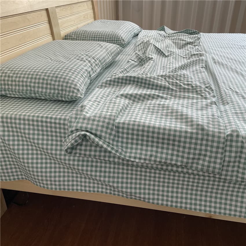Capa de edredom de sarja de algod茫o puro, len莽ol simples xadrez de algod茫o, 200 230, len莽ol de cama de casal 煤nico, pe莽a