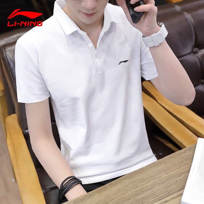 Li Ning camiseta de manga curta masculina 2024 verão novo estilo absorvente de suor absorção de umidade respirável leve