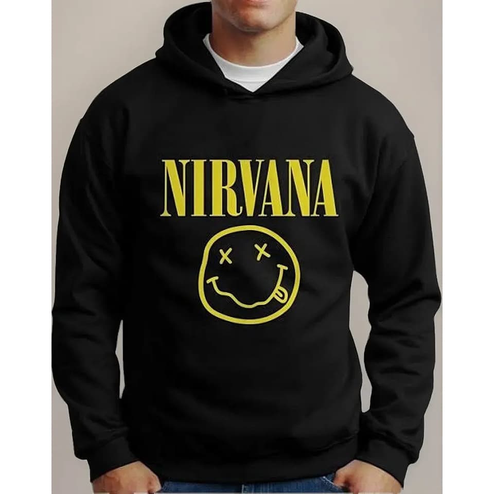 Moletom Blusa Frio Casaco Nirvana Smile Rock Banda Grunge