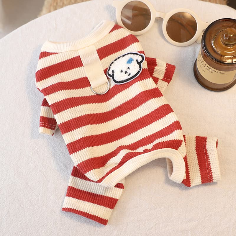 Roupas para cães de estimação inverno quente cinto anel de tração roupas de quatro patas Yorkshire de manga curta Bichon