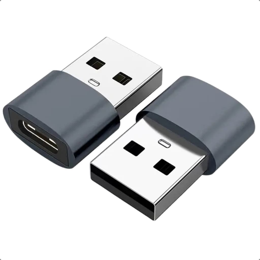Adaptador USB-A Macho Para USB-C Fêmea 2.0 Cinza OTG Versátil Coversor Celular Notebook