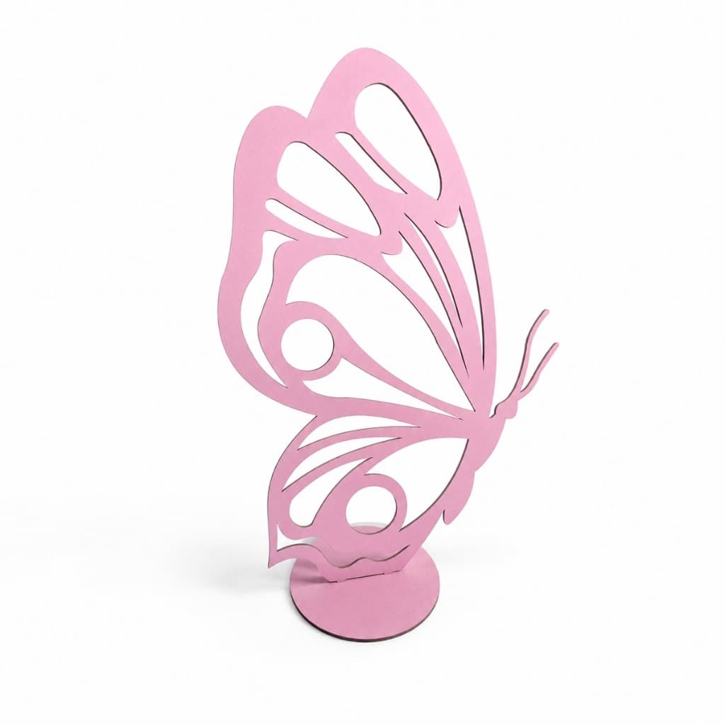 Enfeite de Mesa Borboleta Rosa MDF Decoração Festa Infantil Borboletinha Decorativa Jardim Encantado Premium Fofo
