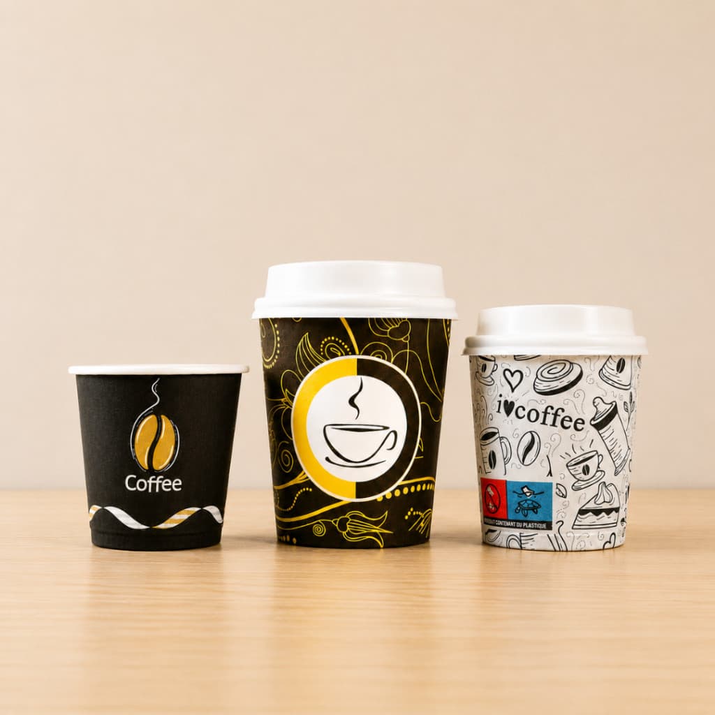 100 Copo de Papel Estampa Impresso Térmico 60ml 120ml 160ml Chá Café Expresso Com Ou Sem Tampa Bico