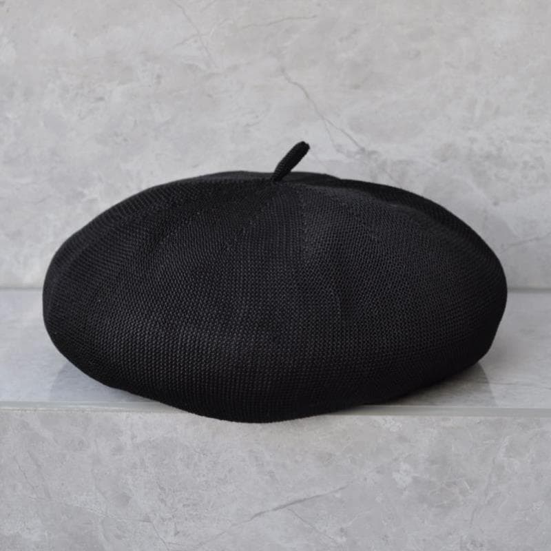 Boina respirável de malha de verão para meninas, versão coreana, cor sólida, chapéu de pintor, boina literária fresca
