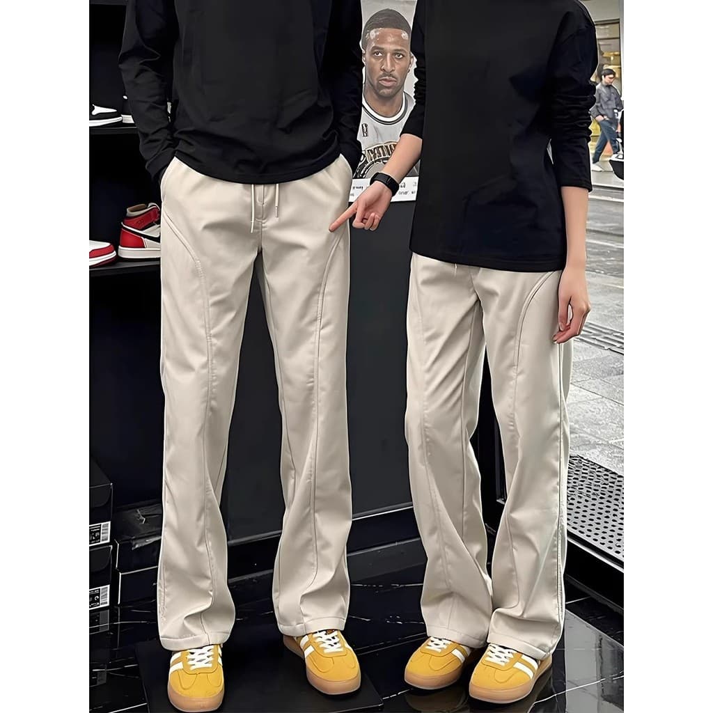 Off-White corte chanfrado calças de secagem rápida homens verão estilo fino legal gelo seda calças casuais Fitness espor