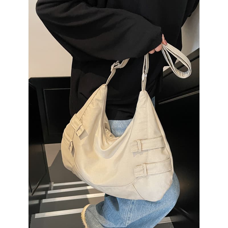 Bolsa de lona de grande capacidade feminina 2025 novo estilo coreano nicho sacola Casual All-Match coreano preguiçoso bo