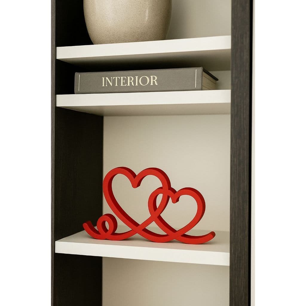 Estatueta Coração Romance - Enfeite Decoração Casal Amor Eterno para Mesa Quarto Prateleira para seu lar