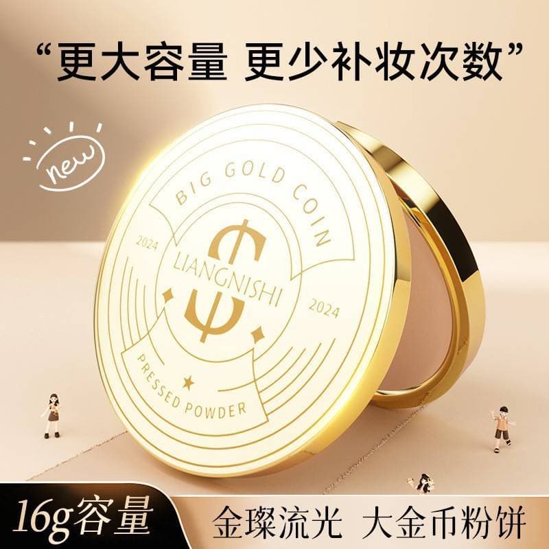 Genuíno Liangnishi veludo grande moeda de ouro maquiagem fixação maquiagem de longa duração à prova dwaterproof água à p