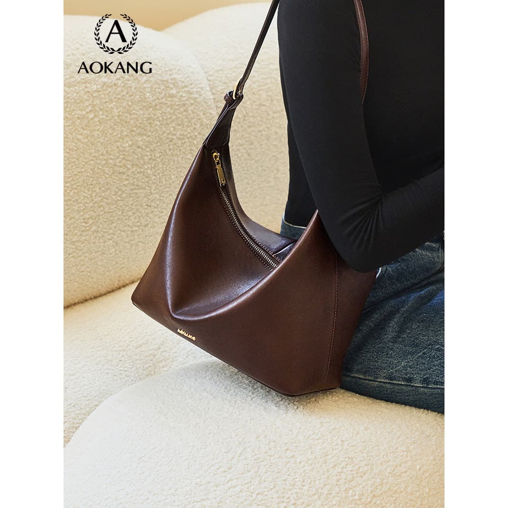 Okang saco de axilas 2026 novo estilo saco de bolinho grande capacidade hobo saco de ombro Premium vegetal curtido couro