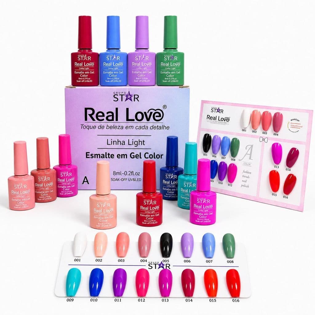 Box C/16 Esmaltes Em Gel Linha Light 8ml - Real Love
