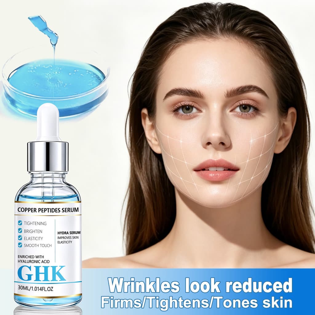 Peptídeo De Cobre Soro Reafirmante 30ml-Ácido Hialurônico Apertar Iluminar Elasticidade Cuidados Faciais Suaves