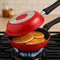 Frigideira Dupla Hamburgueira Antiaderente Vermelha Grill Omelete