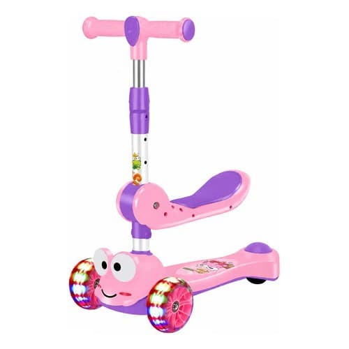 Patinete Infantil 3 Rodas Com Assento Rosa