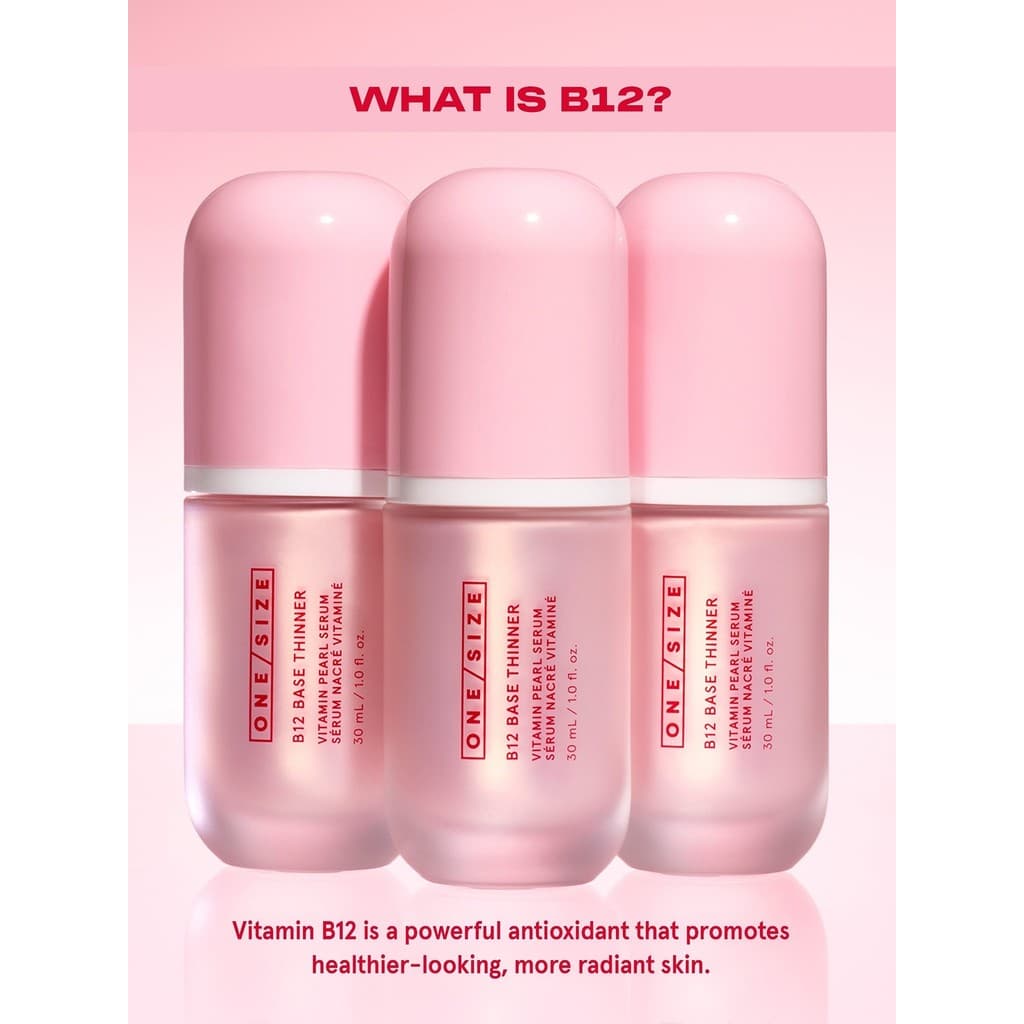 Estoque pronto ONE/SIZE Vitamina B12 Maquiagem Primer Creme Pérola Iluminador Base Creme Hidratante Gordo