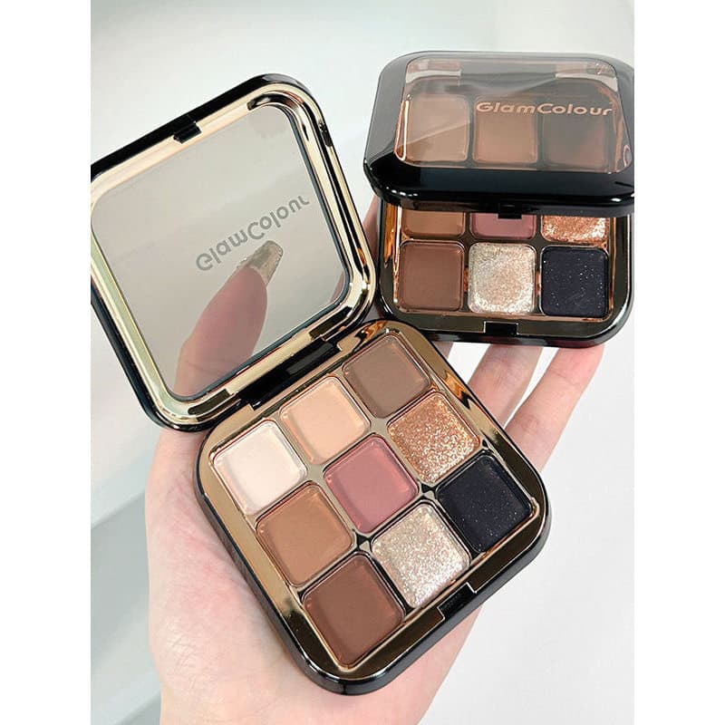 Paleta de sombras de nove cores de cor mágica meteorito Latte piscando fosco delicado fumar diário não-voador pó sombra