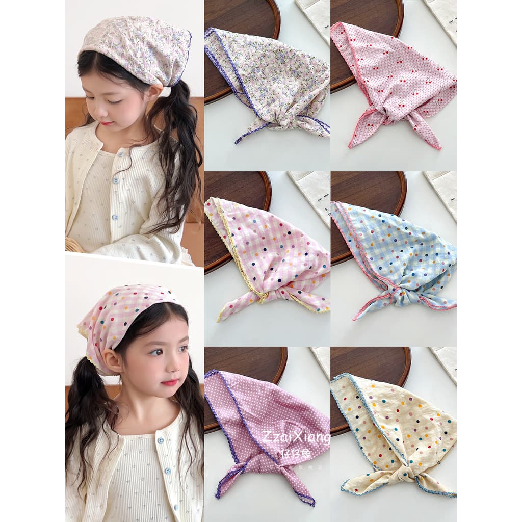 Doce crianças triângulo lenço meninas bolinhas Floral bandana 2026 primavera verão novo estilo bebê All-Match bandana ac
