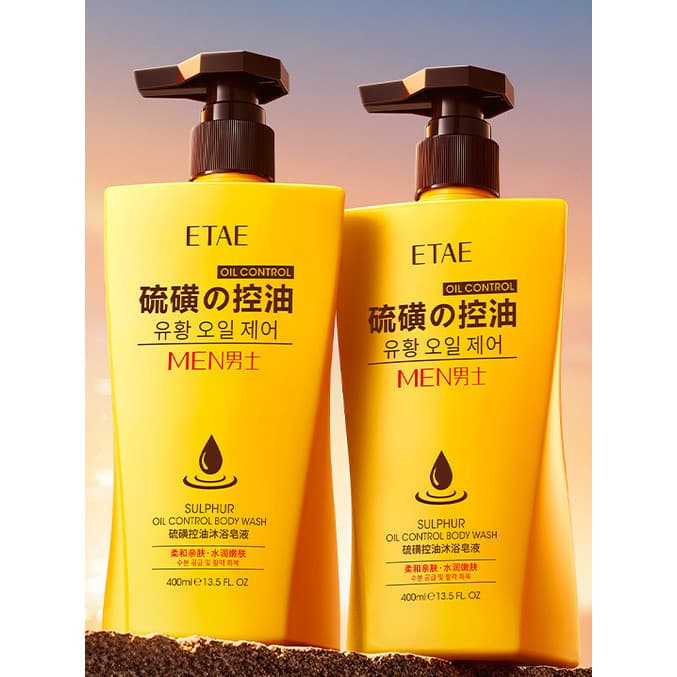 Sabonete de banho líquido para controle de óleo de enxofre masculino, Gel de banho líquido, melhora o óleo, fragrância r