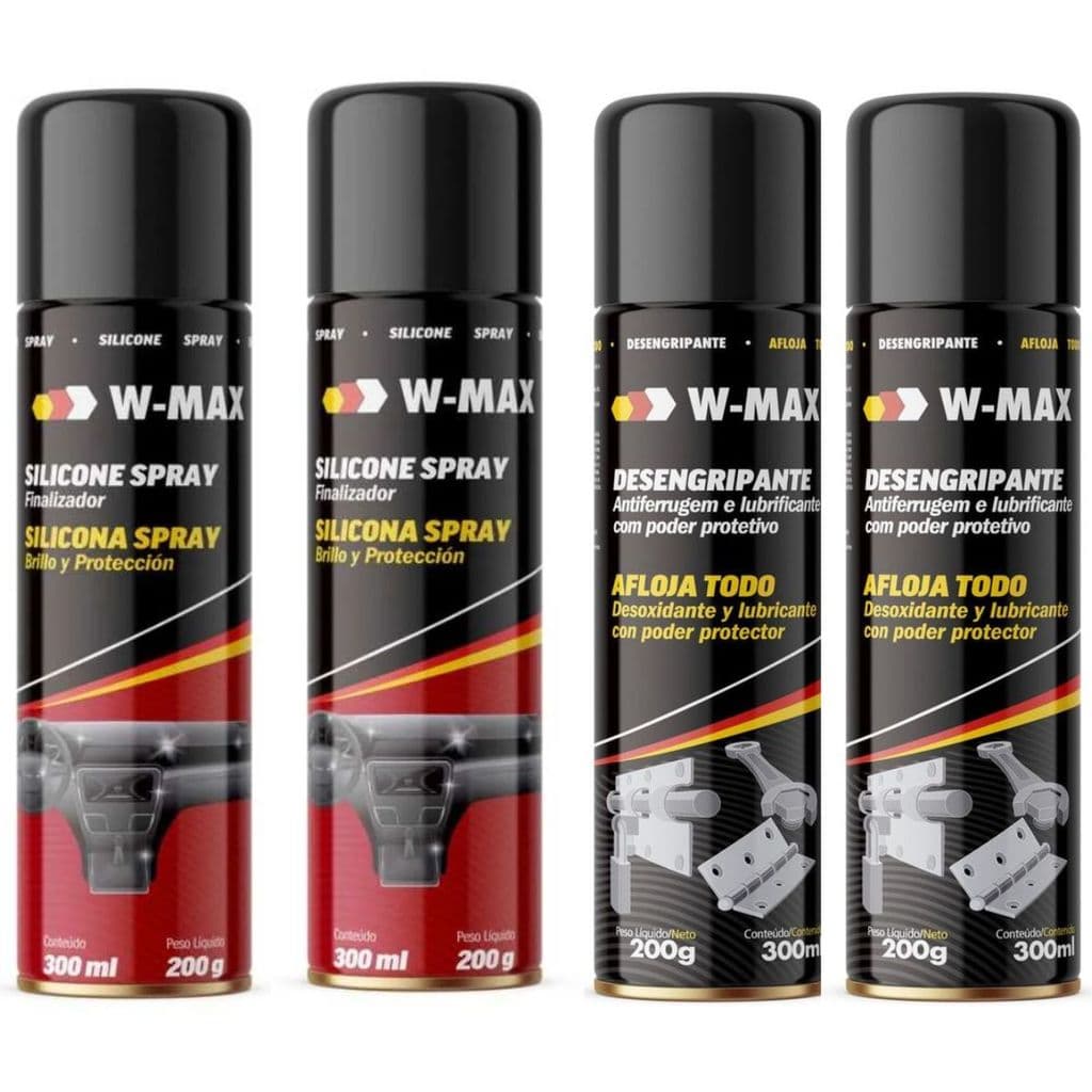 Kit 2 Spray Desengripante Spray Silicone Brilho Wurth W-max