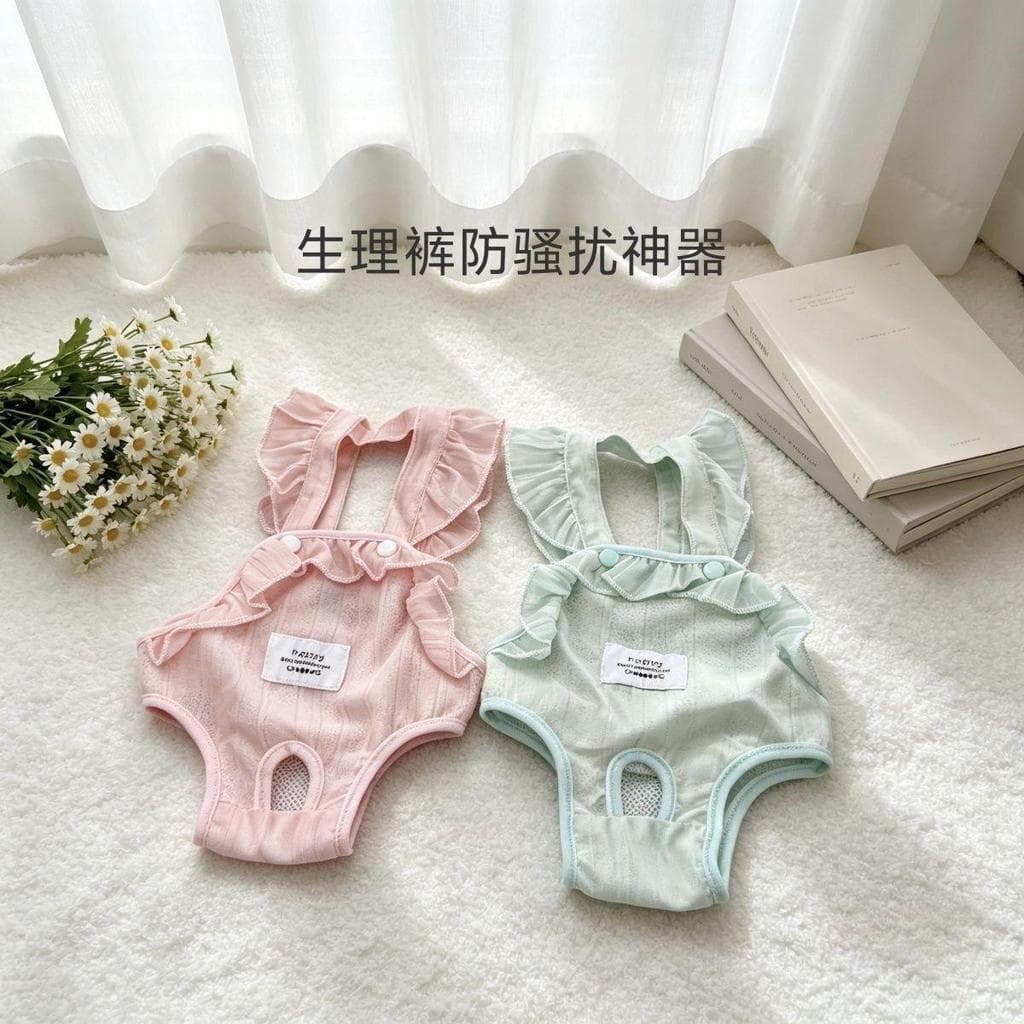 Calças menstruais para cães cadela anti-assédio anti-vazamento lateral ajustável respirável calças de segurança Teddy Bi