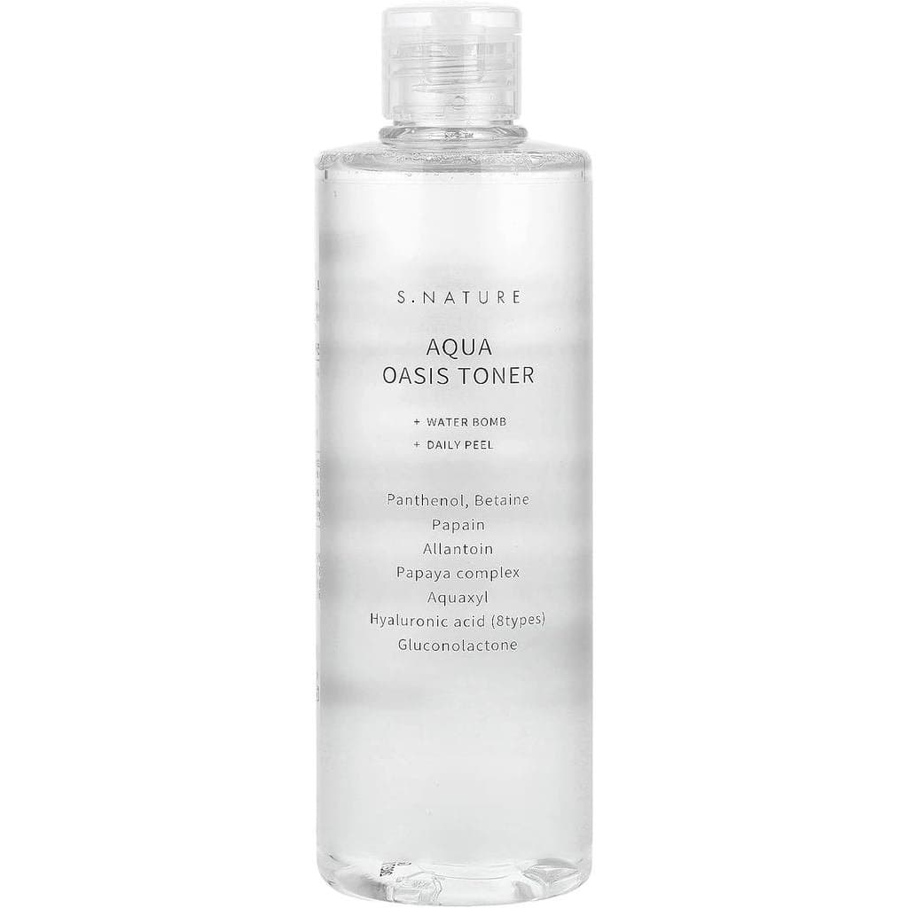 Tônico S.NATURE Aqua Oasis |   Tônico PHA, Calmante e Hidratante, Refrescante para Todos os Tipos, Cuidado Coreano, Vega