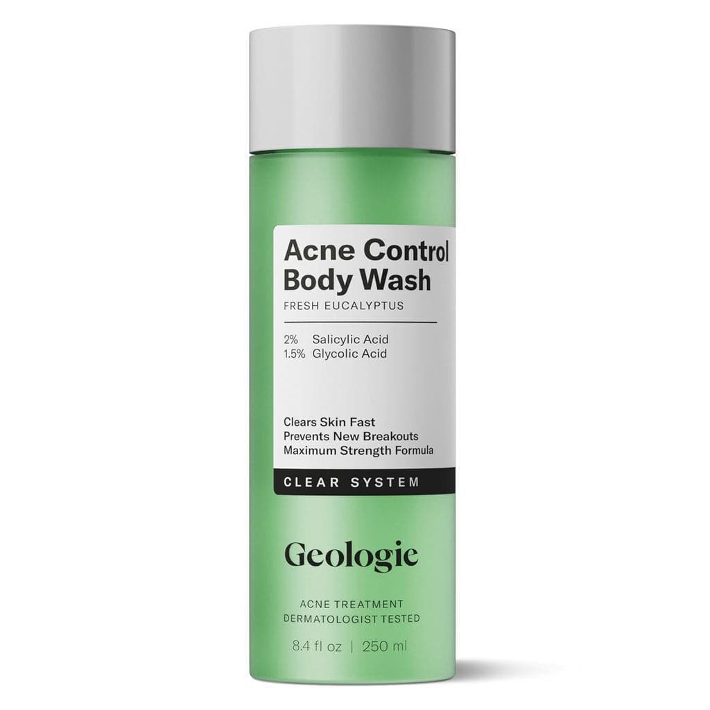 GeologieAcneControlBodyWash | Eucalipto Fresco | 2% de Ácido Salicílico + 1,5% de Ácido Glicólico | Elimina Acne Corpora