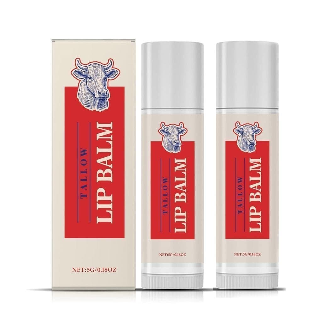 Bálsamo Labial de Sebo, Bálsamo Labial de Sebo de Boi, Sebo Natural e Cera de Abelha – para Lábios Rachados, Secos, Pele