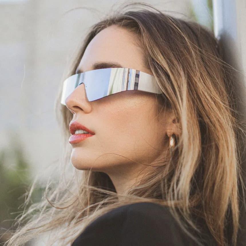 Moda à prova de vento óculos estilo Punk óculos de sol ins ciclismo ao ar livre óculos de sol siameses mw43
