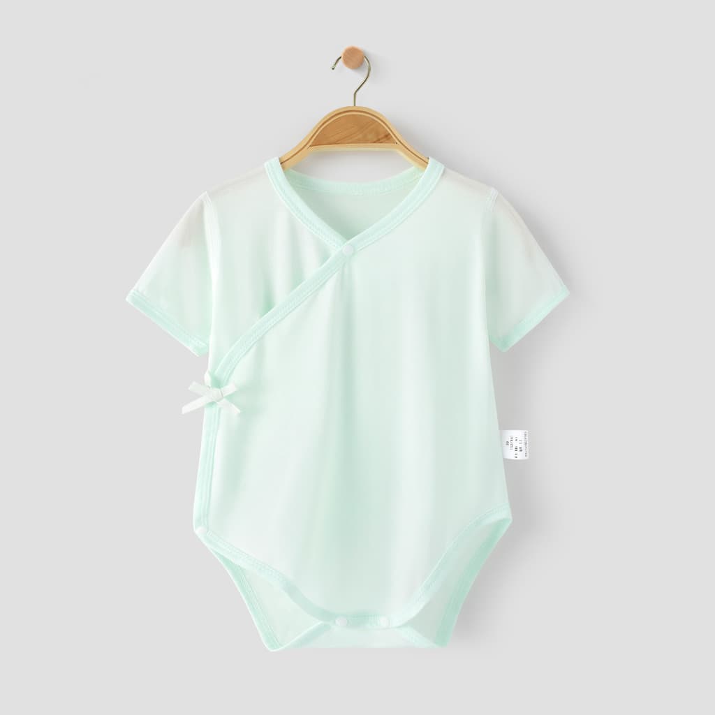 Lyocell verão roupas de bebê recém-nascido manga curta roupas de bebê estilo fino respirável bebê recém-nascido triângul