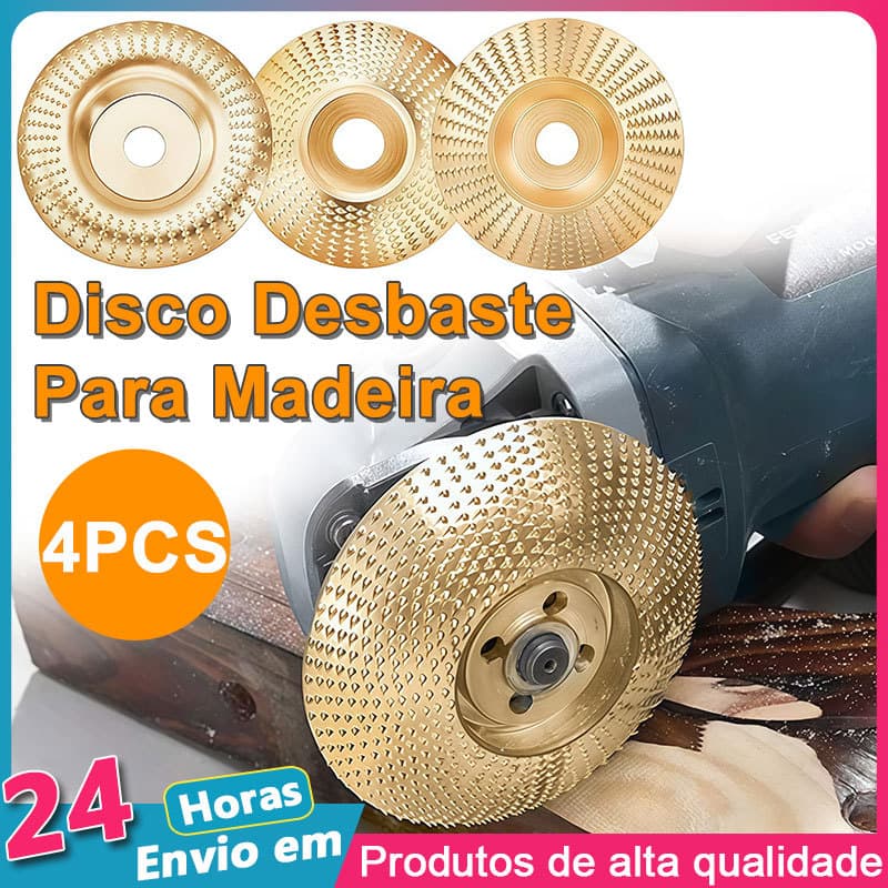 Kit 4 Discos Desbaste Madeira 100mm Alta Durabilidade Esmerilhadeira