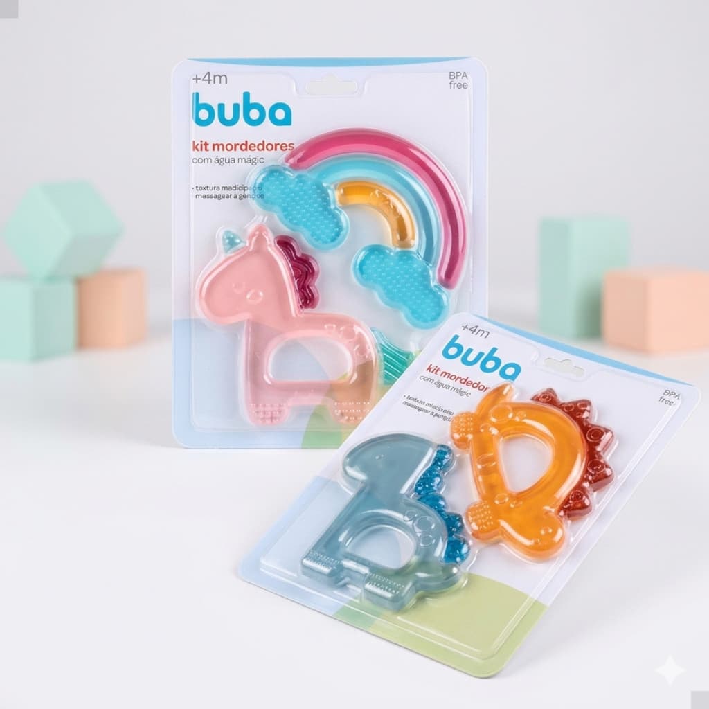 Kit Mordedores Com água para Bebê Magic Buba