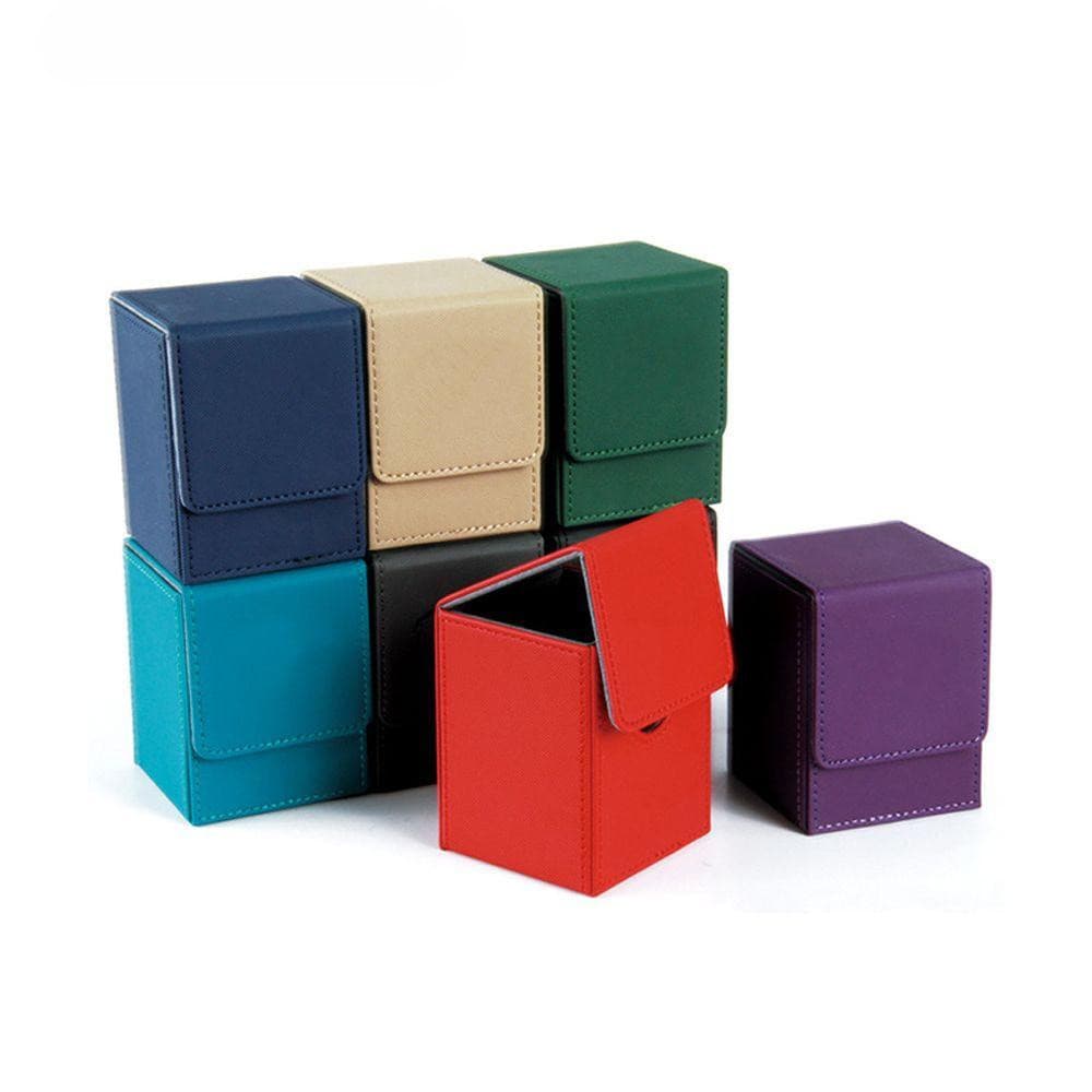 Caixa de armazenamento para mais de 100 cartas ERICH1 Deck box, caixa de coleção de cartas de jogo em couro PU, caixa de