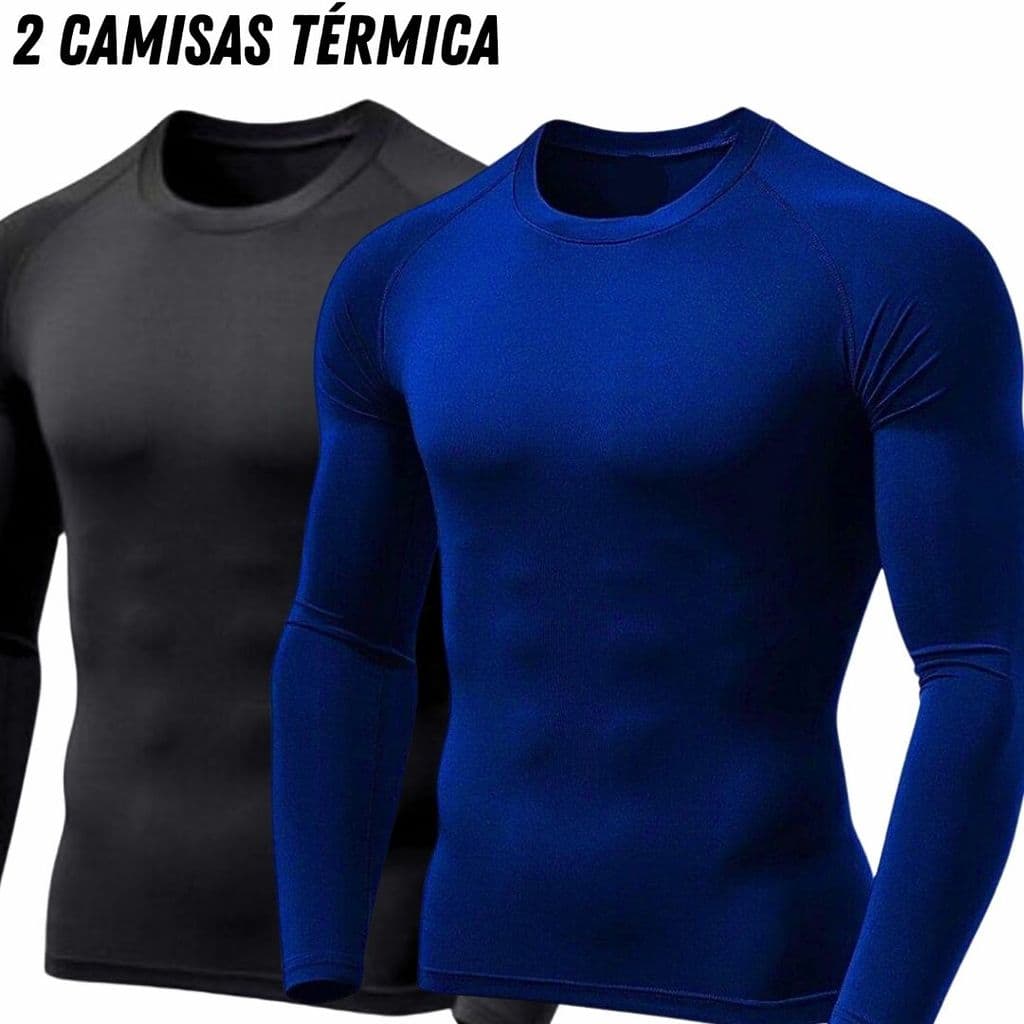 Kit 2 Camisas Térmica Segunda Pele Proteção Solar Uv Blusa Manga Longa termica academia Fator50+