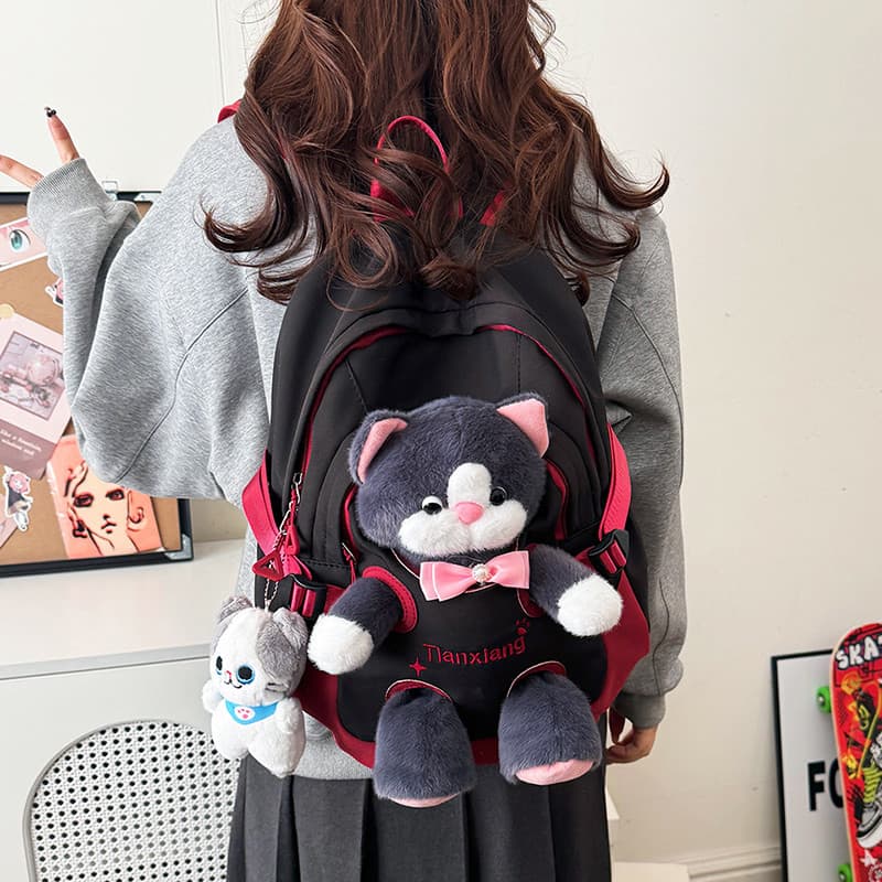 AZN novo produto estudante universitário mochila feminina bonito boneca grande capacidade mochila 2025 novo estilo Campu