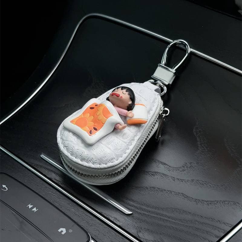 Capa para chave de carro, bolsa simples para chave, desenho animado, influenciador fofo, estilo deusa
