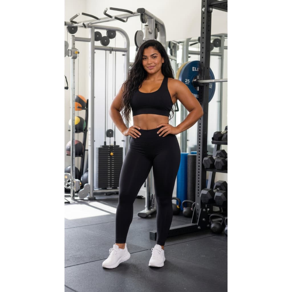 Conjunto de Academia Top e Legging Flanelada
