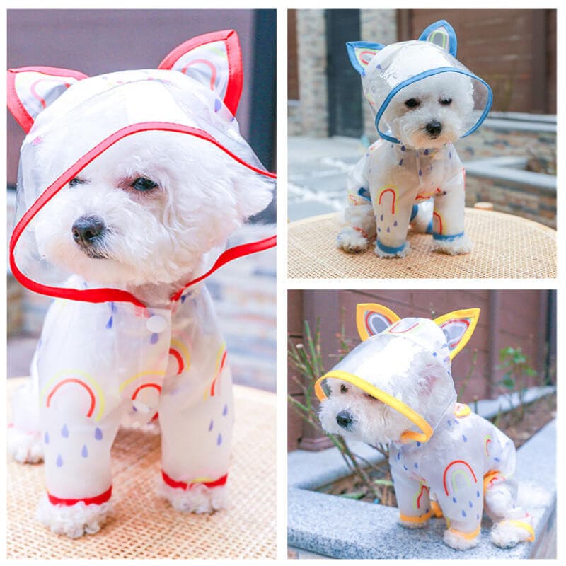 1PC Roupas Para Animais De Estimação Boné Impermeável E À Prova De Chuva Cães Capa Azul Adequada Pequenos Médios